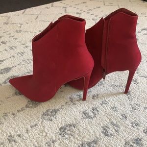 Also lipstick red booties